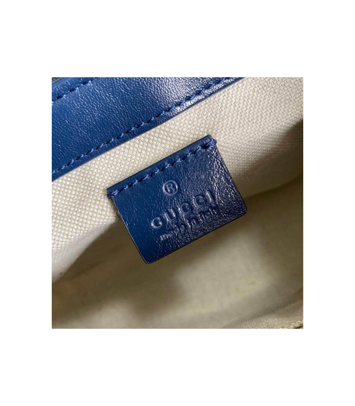 Gucci GG Marmont Multicolour Mini Top Handle Bag Blue