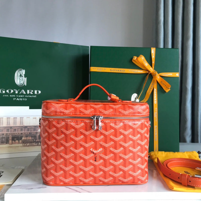 Goyard Muse Vanity Case 20 Cm Orange Goyardine Canvas