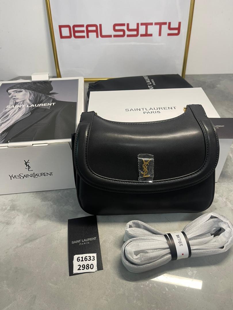 Saint Laurent Charlie Medium Shoulder Bag In Smooth Leather Black 23Cm 686742 2R20W 1000