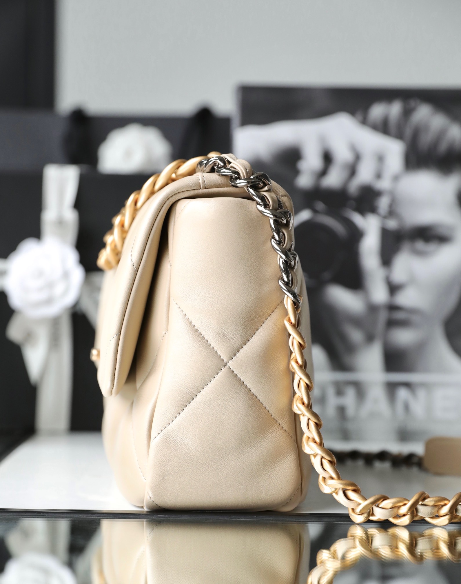 Chanel 19 Flap Bag Beige 30cm