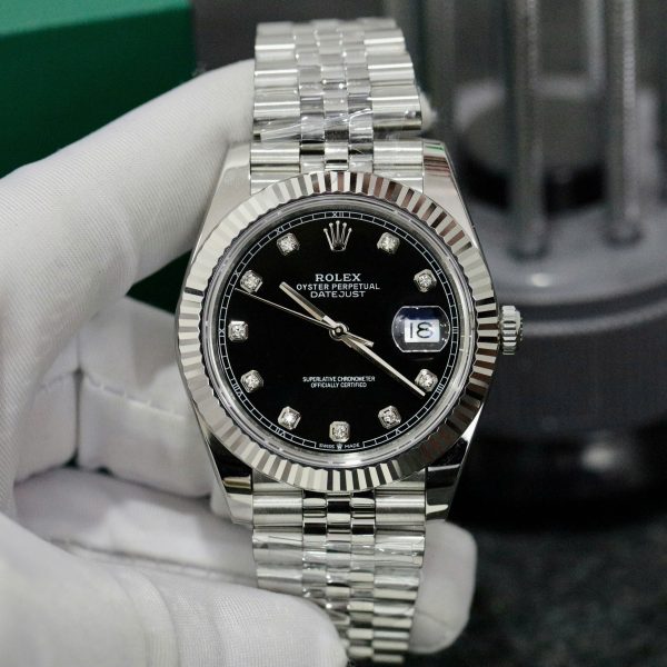 [Superclone] Rolex Datejust 41 mm Bright Black Dial Jubilee 126334
