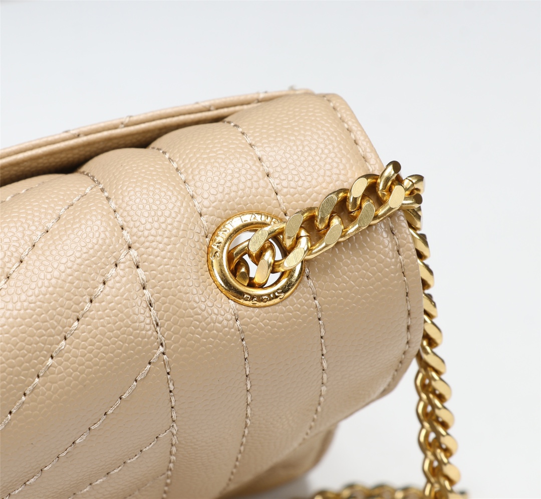 Saint Laurent Envelope Small Bag In Mix Matelasse Grain De Poudre Embossed Beige
