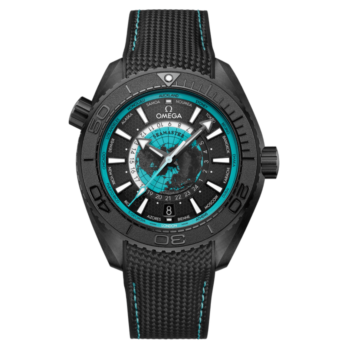 Omega Seamaster Ocean Universe 600m 45.5mm, black ceramic case with rubber strap