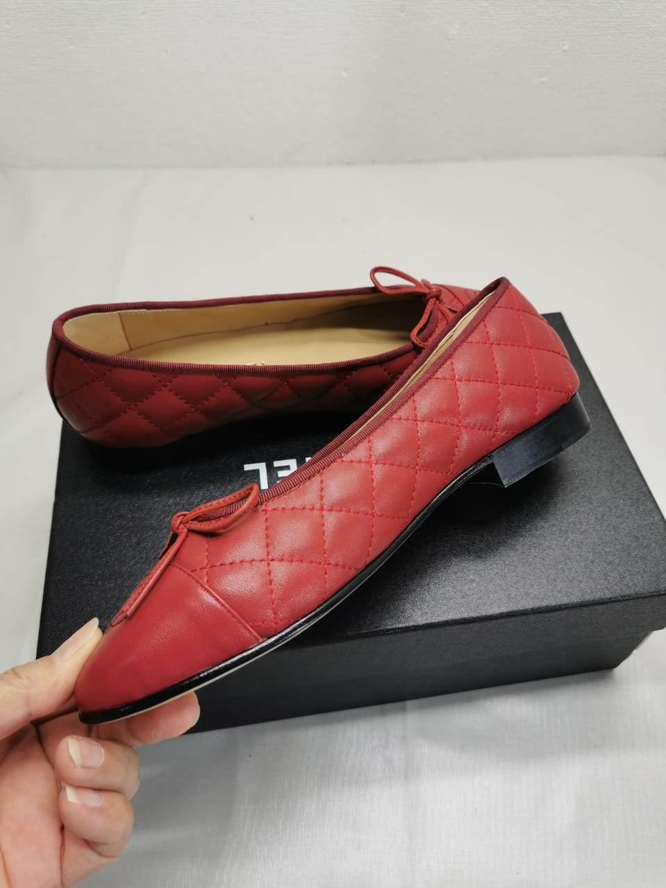 Chanel Ballerina Flat Shoes In Red
