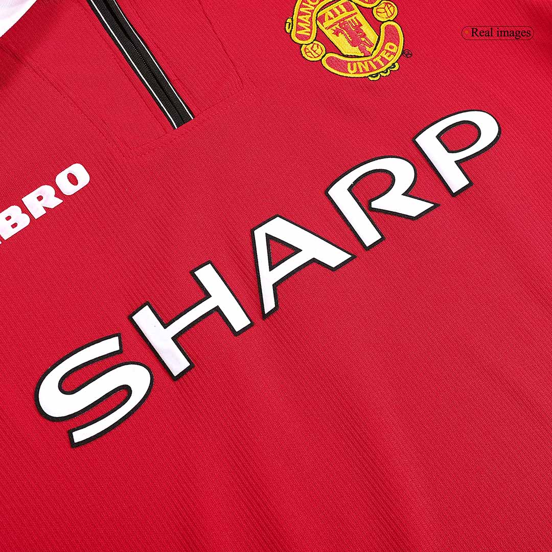 Beckham #7 Manchester United 1998/99 Home Long Sleeve Retro Jersey