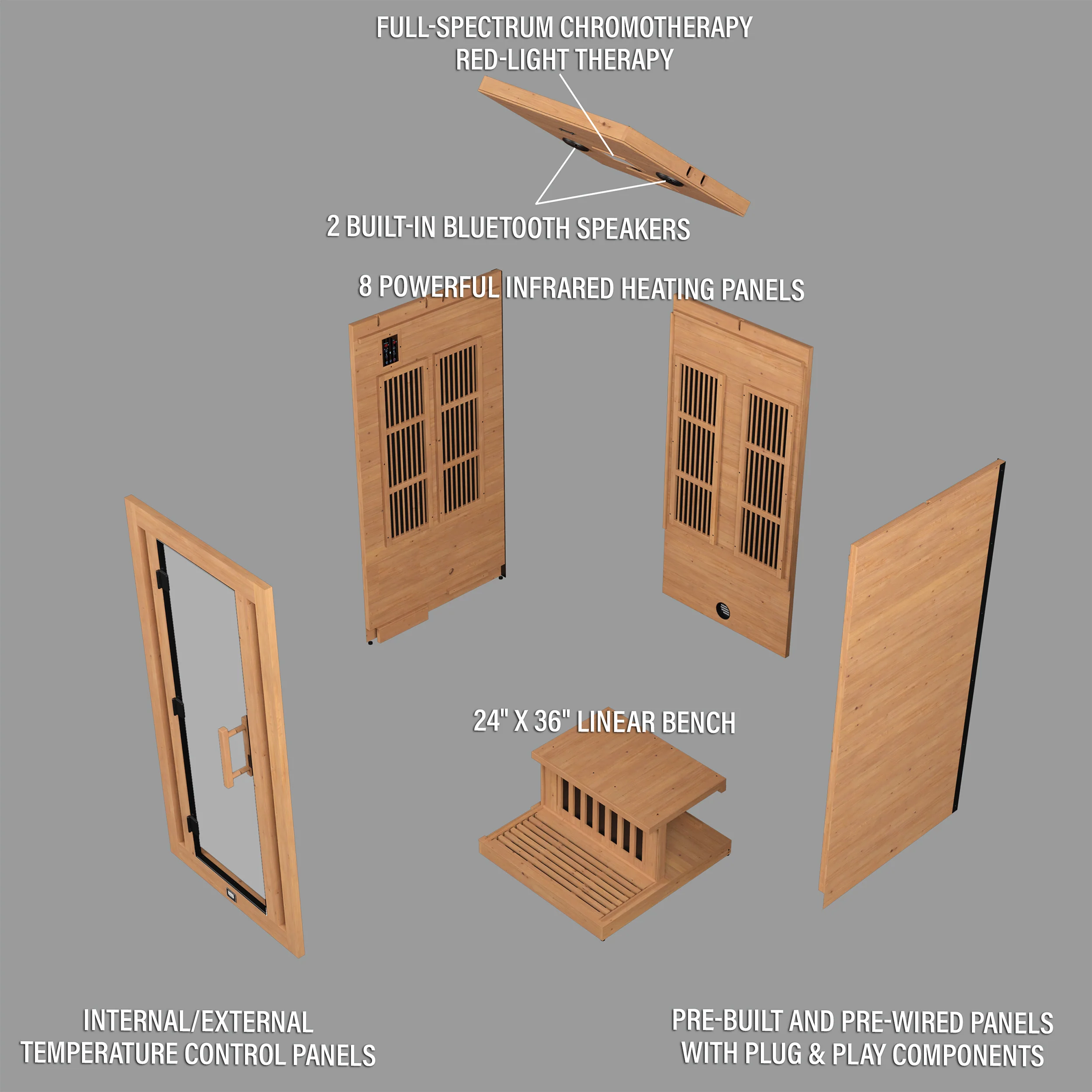 Rylan Indoor Infrared Sauna �?1 Person
