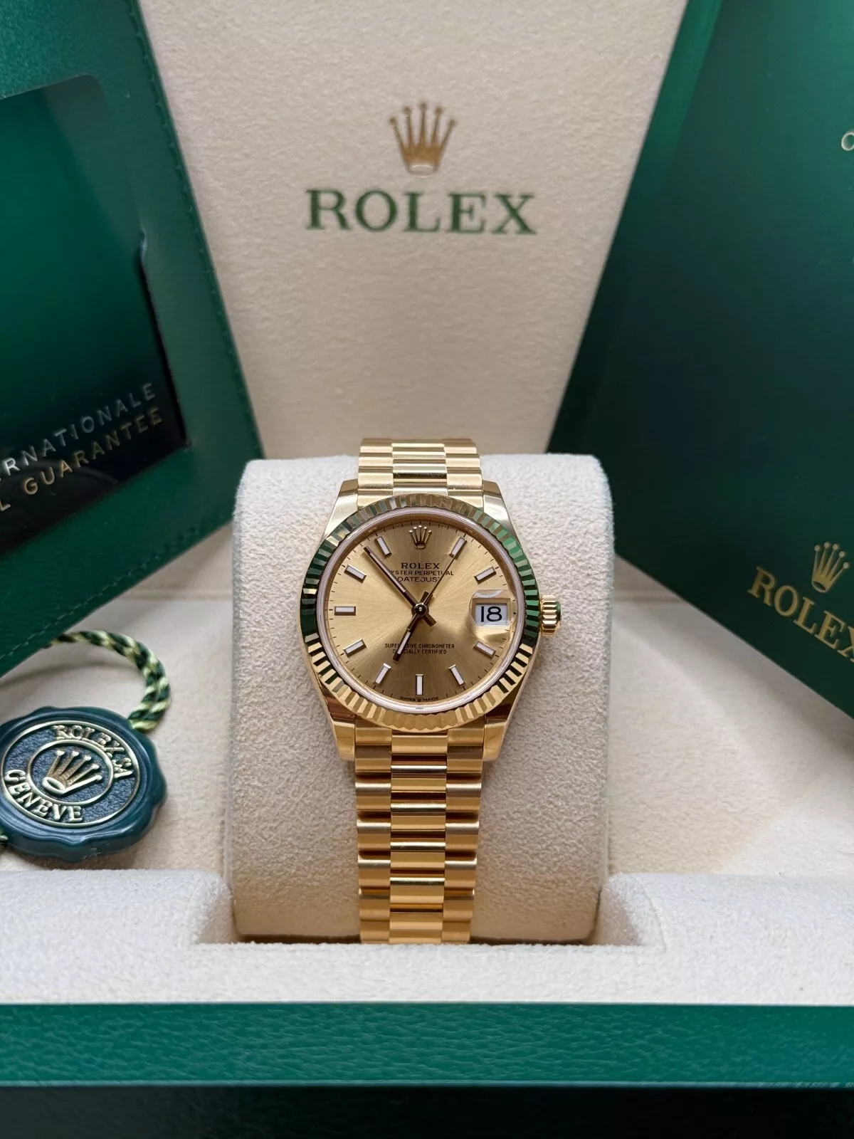 Rolex Datejust m278278-0040 Champagne 31mm Dial President Bracelet Watch