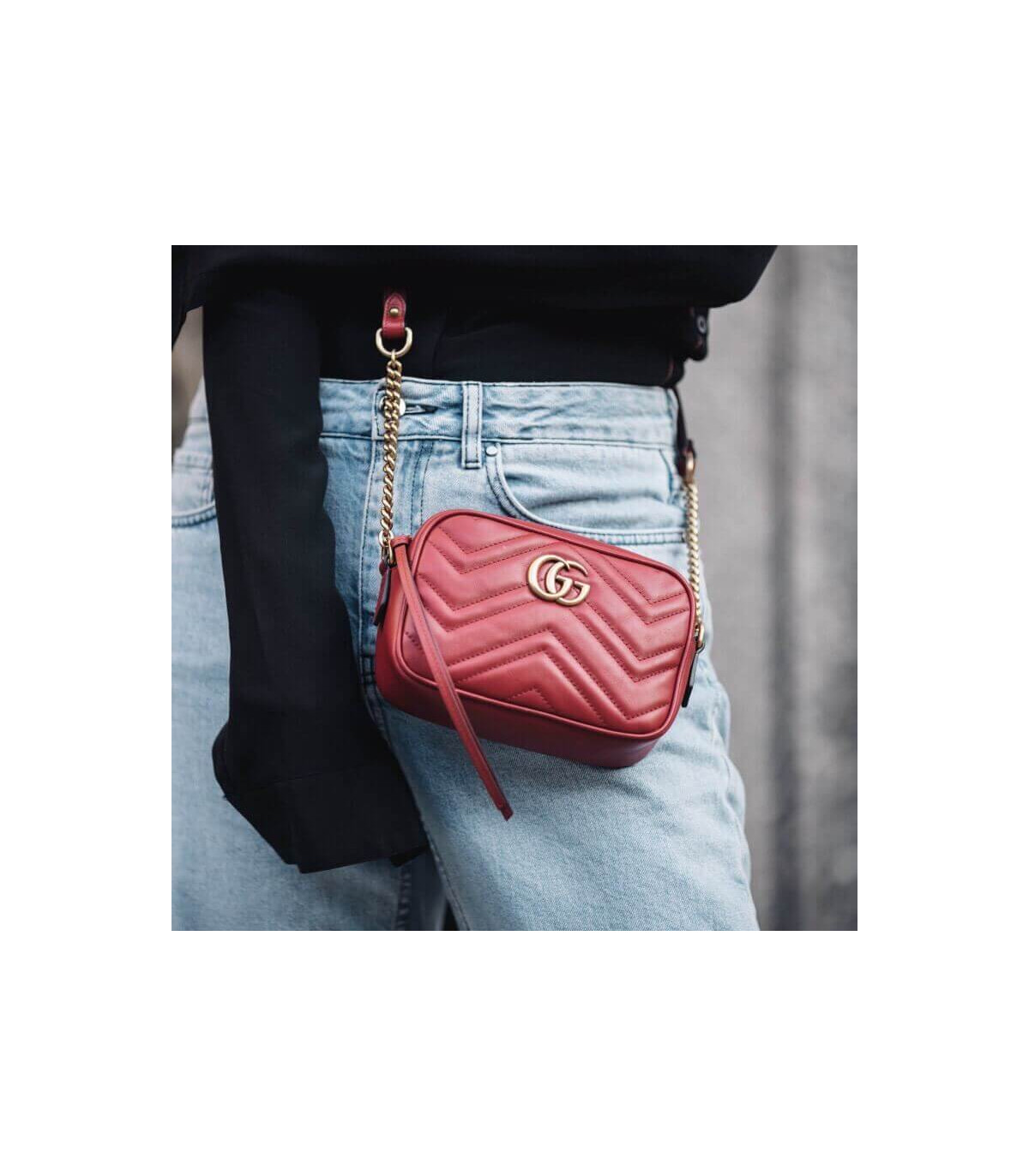 Gucci GG Marmont Matelasse Mini Bag Red