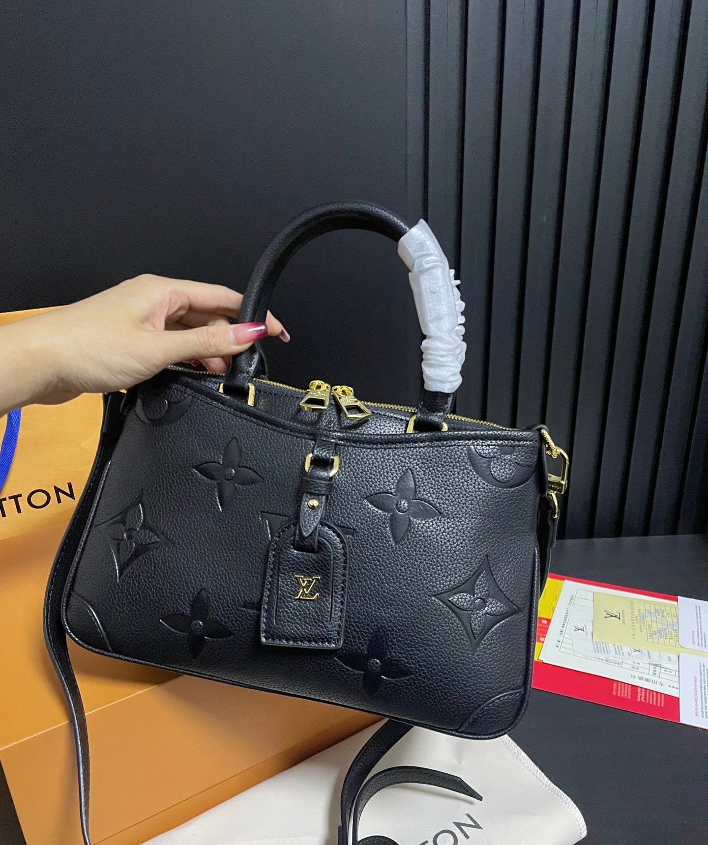 Louis Vuitton Trianon Pm Monogram Empreinte Black 28Cm M46488