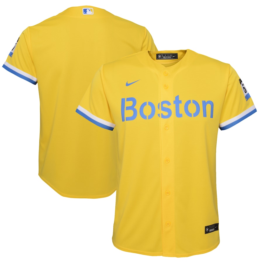 Boston Red Sox Youth City Connect Team Jersey Gold/Light Blue