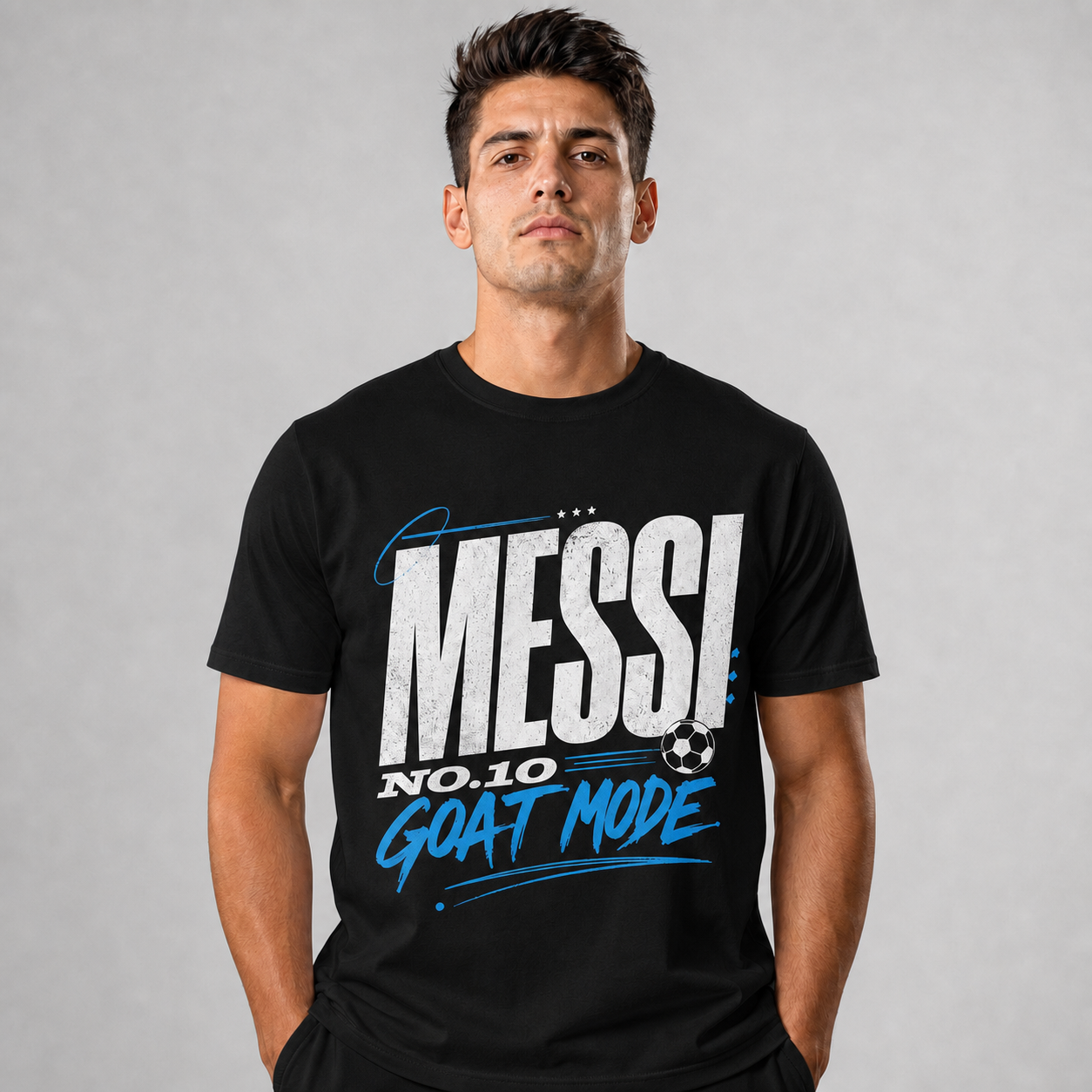 Messi World Cup Printed T-Shirt Unisex Loose Fit T-Shirt 100% Cotton Soft Comfortable Summer Casual Printed Top