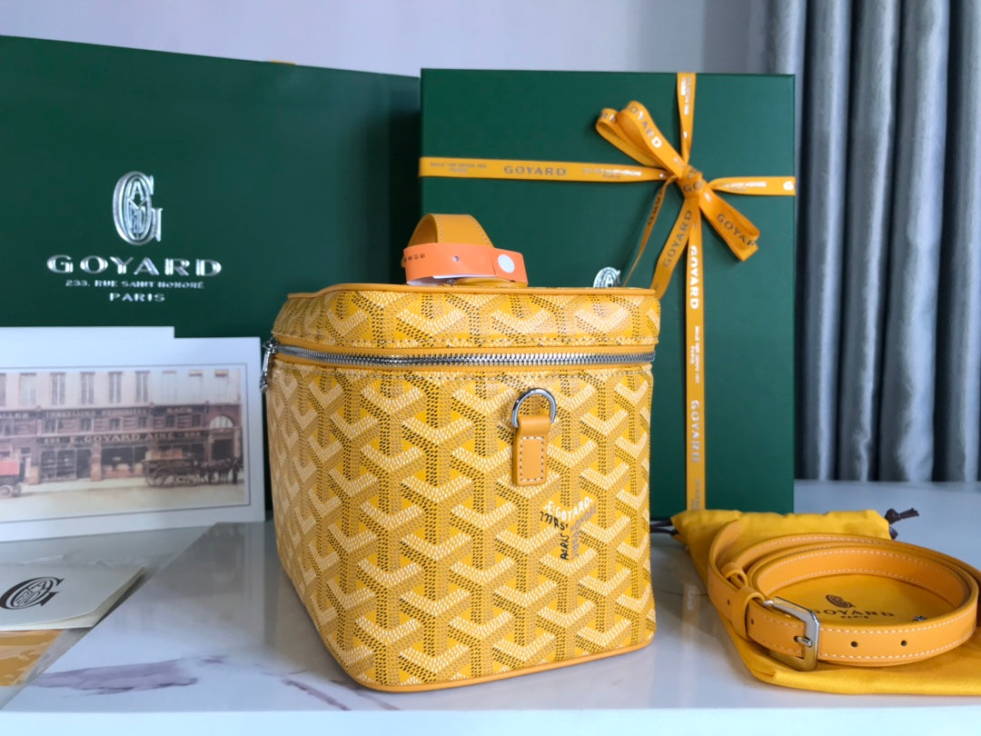 Goyard Muse Vanity Case 20 Cm Yellow Goyardine Canvas