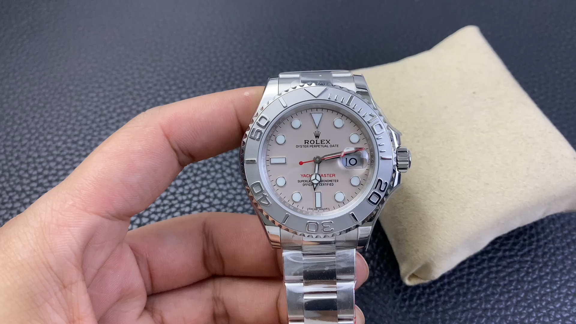 【Super Clone】Rolex Yacht-Master 116622 Stainless Steel platinum Dial 40mm Mens Replica Watch