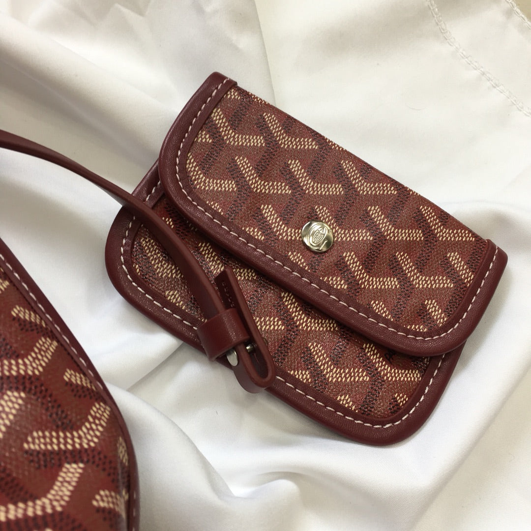 Goyard Anjou Mini Bag 20cm Burgundy Canvas