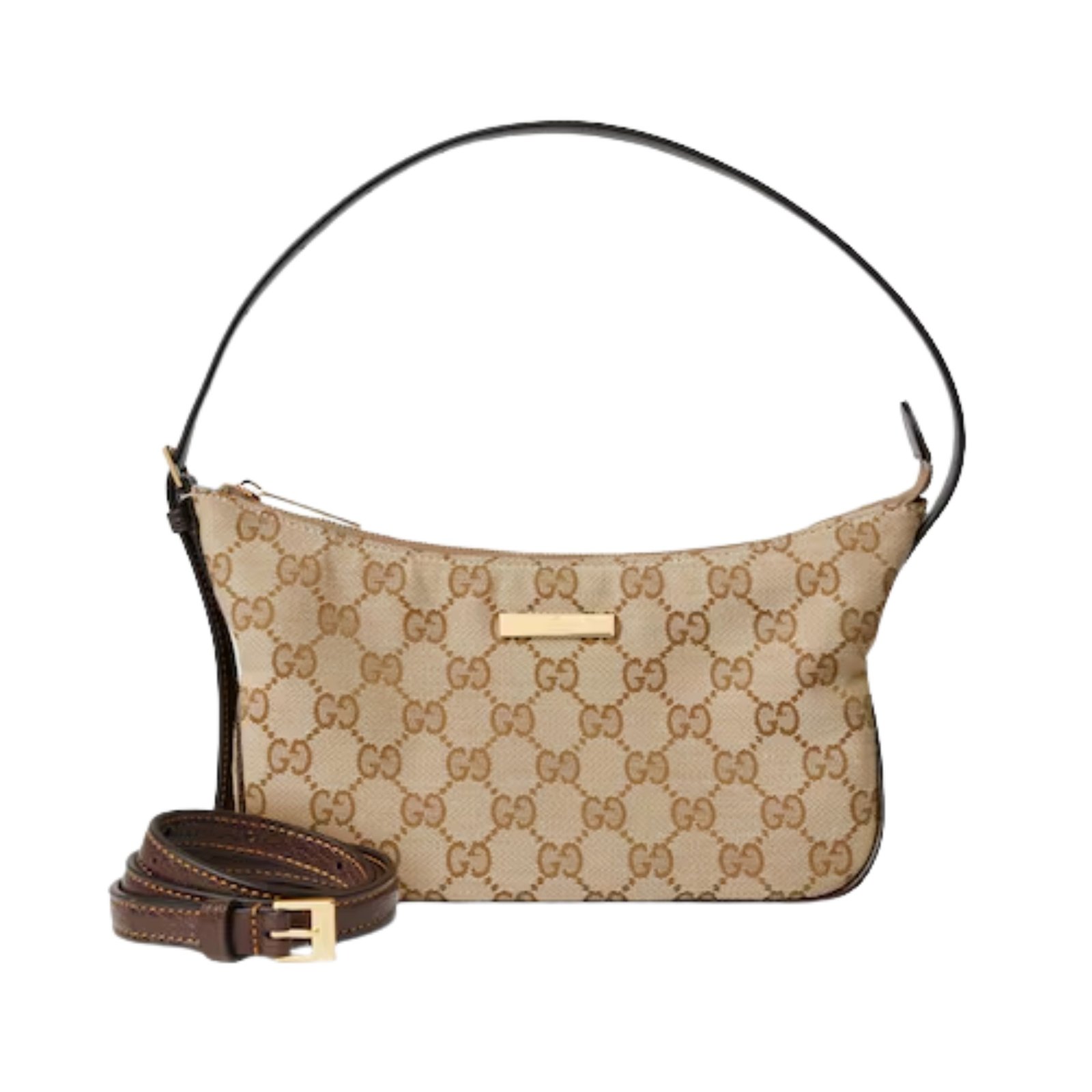 Gucci Lady Lunetta Small Shoulder Bag 22cm/8.7in Sand And Brown GG Canvas 874743