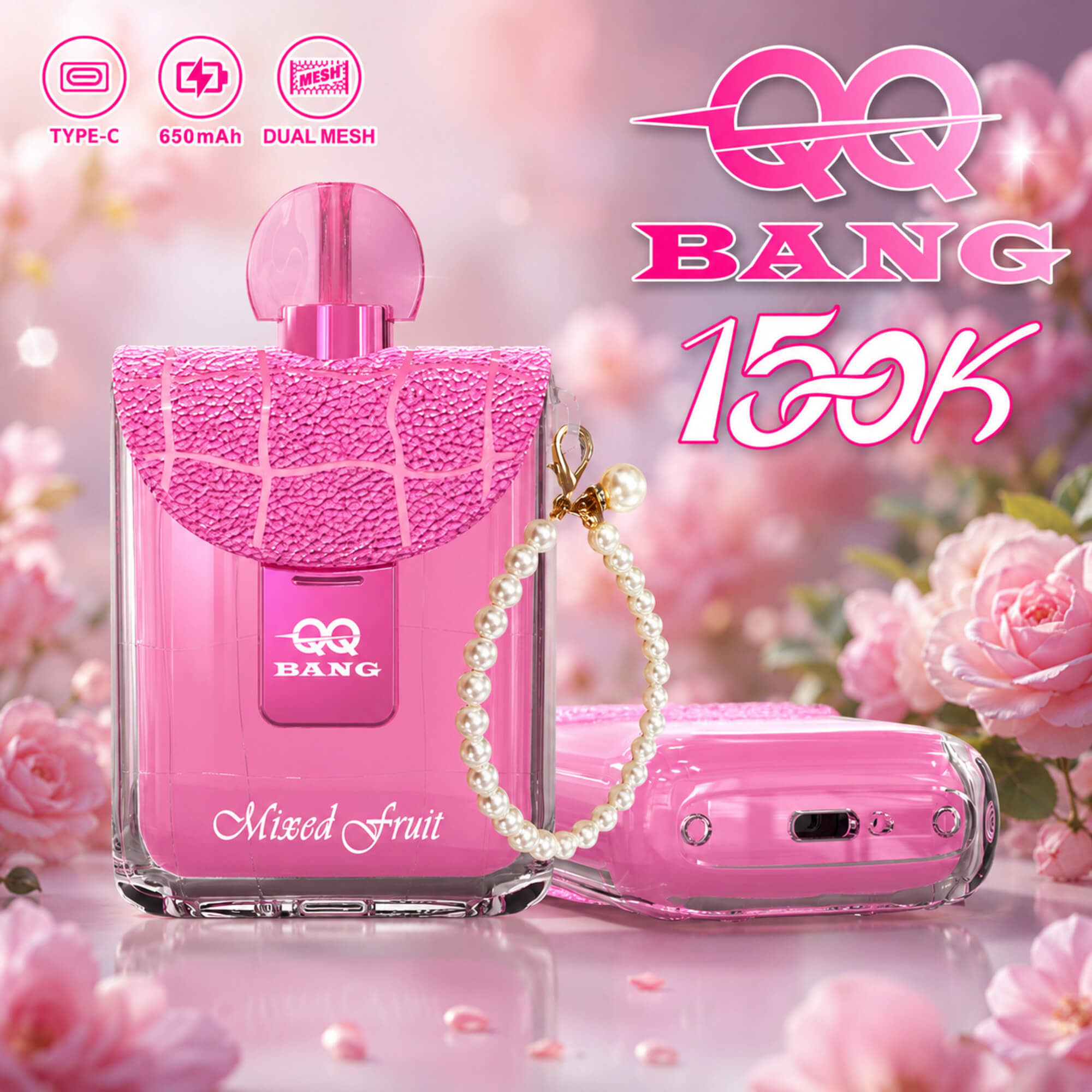 QQ BANG 150K Puffs Prefilled Hookah Vape |  Rechargeable