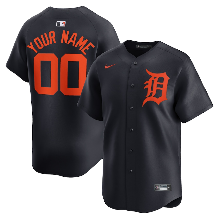 Detroit Tigers Alternate Limited Custom Jersey  Navy
