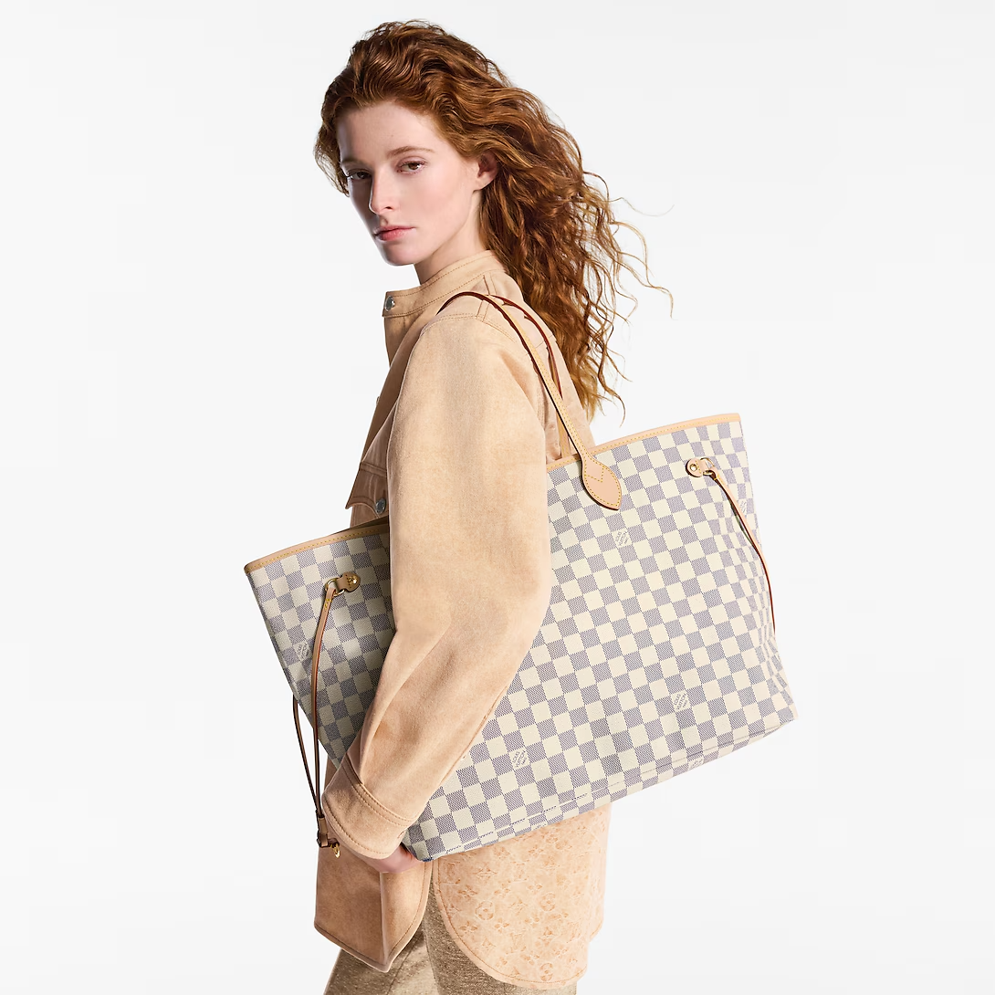 Louis Vuitton Neverfull GM Tote Bag Damier Azur Canvas Beige 39cm N40602