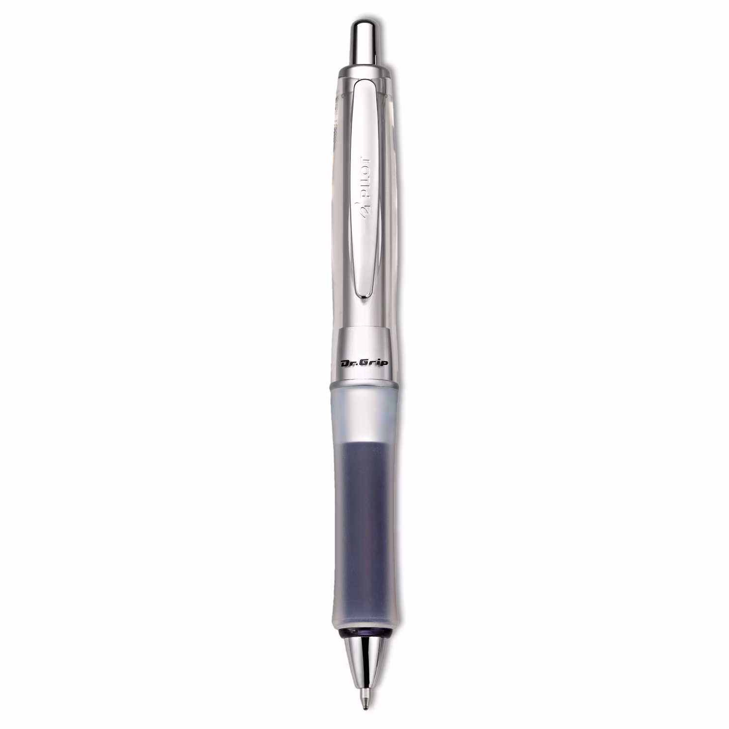 Dr. Grip Center Of Gravity Ballpoint Pen, Retractable, Medium 1 Mm, Black Ink, Silver/charcoal Grip Barrel | Bundle of 5 Each