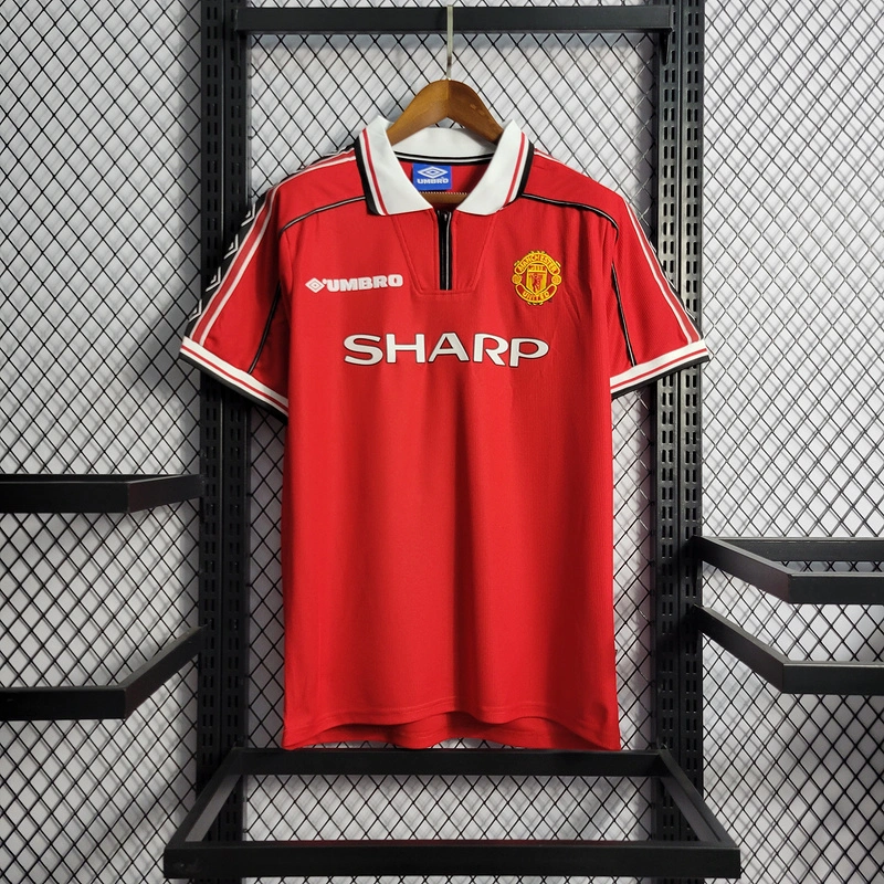 Retro 1998-99 Manchester United home BECKHAM GIGGS KEANE SHERINGHAM  Football jersey retro