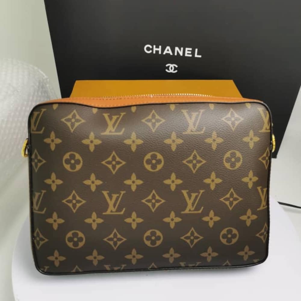 Louis Vuitton Trio Messenger Bag Monogram Stripes Brown 25cm M45965