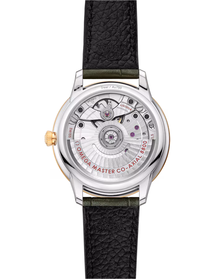 Omega De Ville Prestige 34mm Green Dial with Diamonds Stainless Steel and 18k Yellow Gold Strap 434.23.34.20.60.001