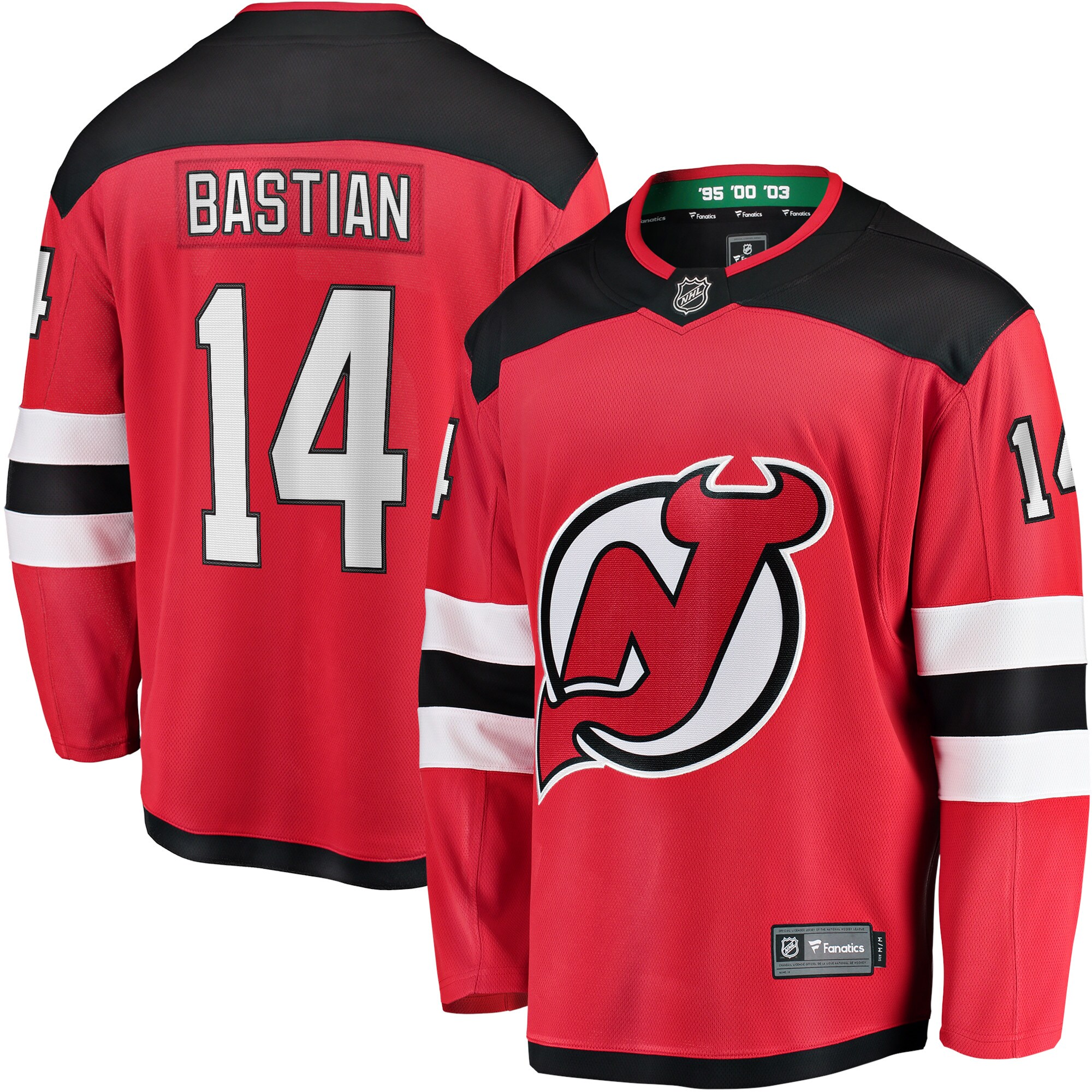 Nathan Bastian New Jersey Devils Fanatics Home Breakaway Player Jersey – Red