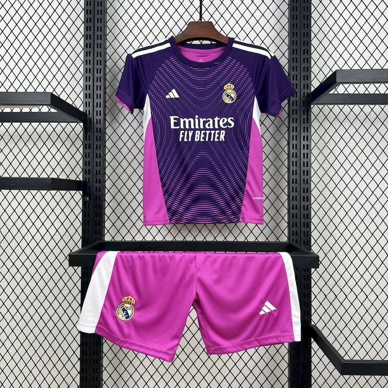 2025-26 Real Madrid Purple goalkeeper Kids Football jersey