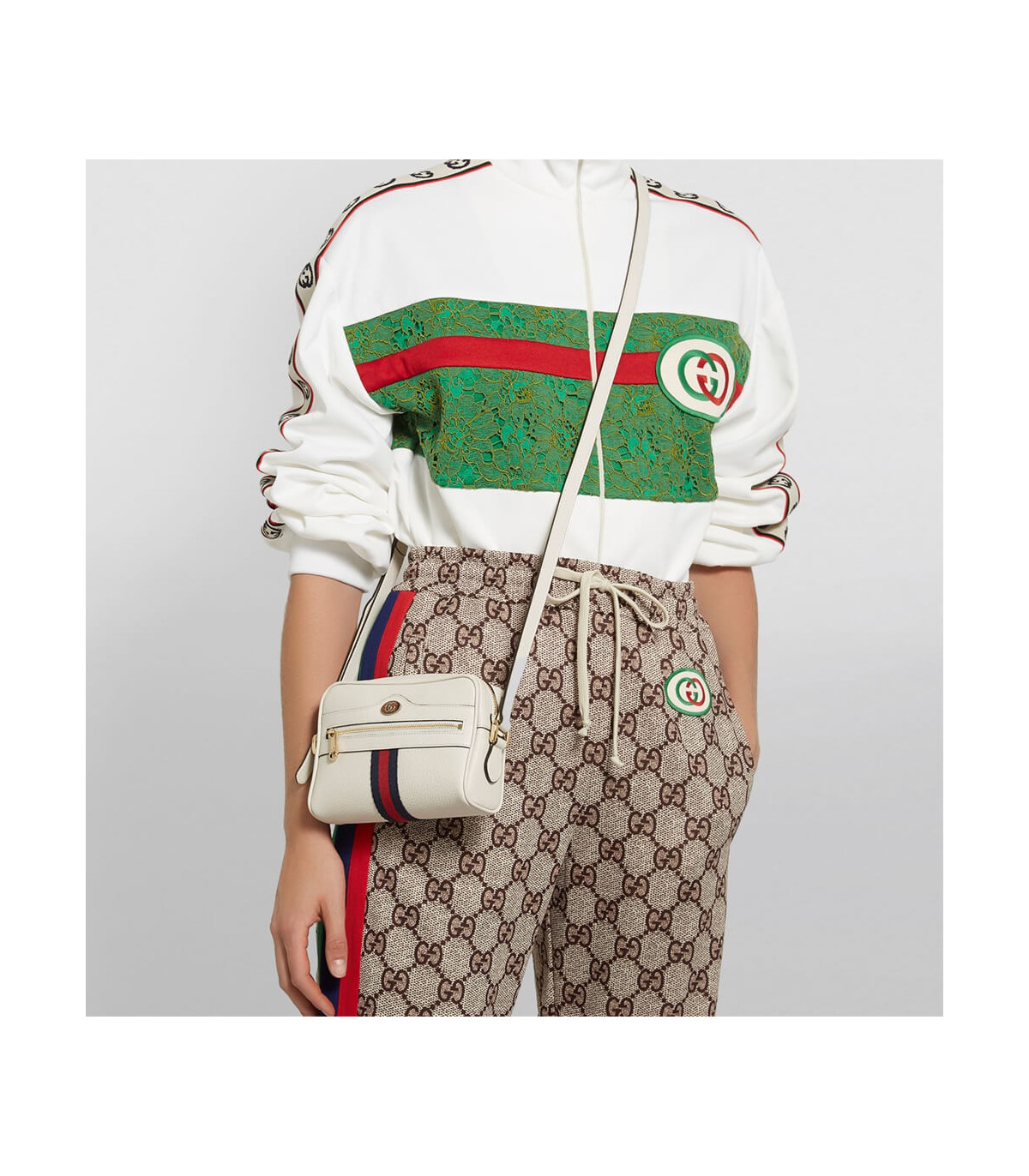 Gucci Ophidia Leather Mini Bag White