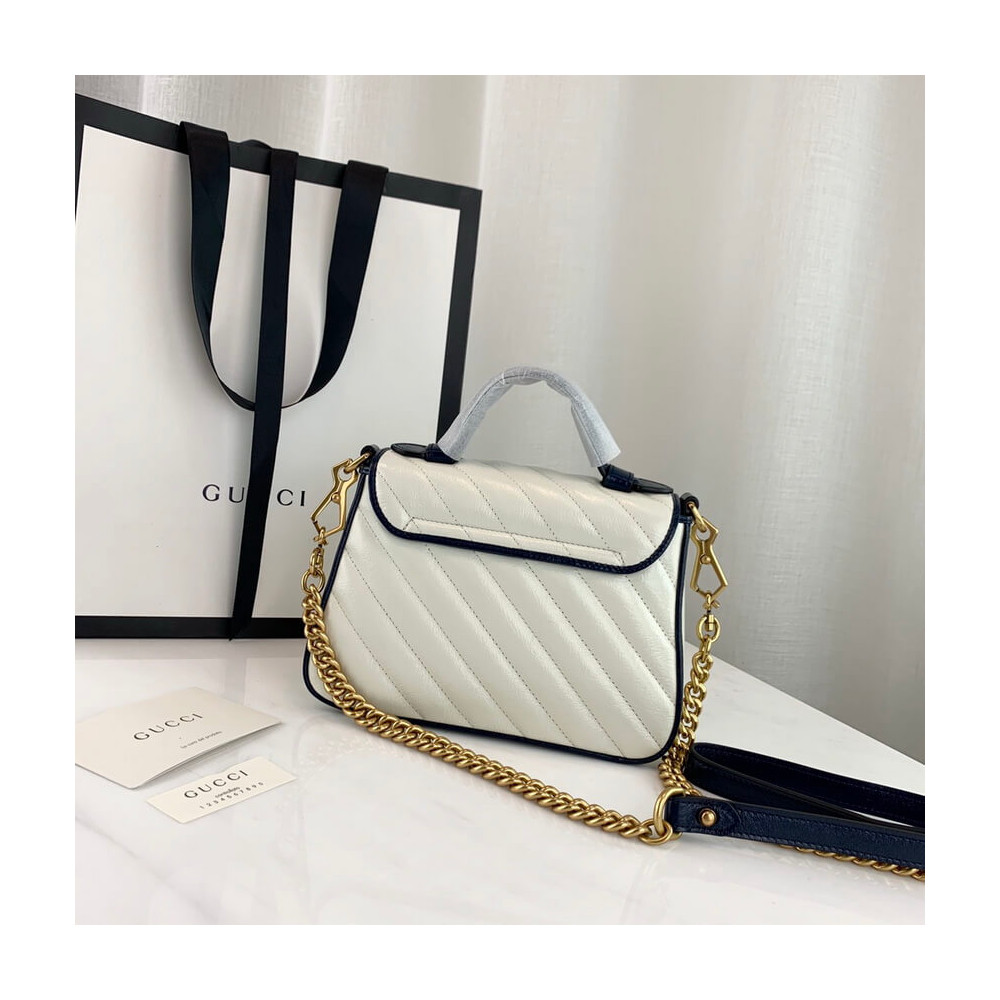 Gucci GG Marmont Mini Top Handle Bag White