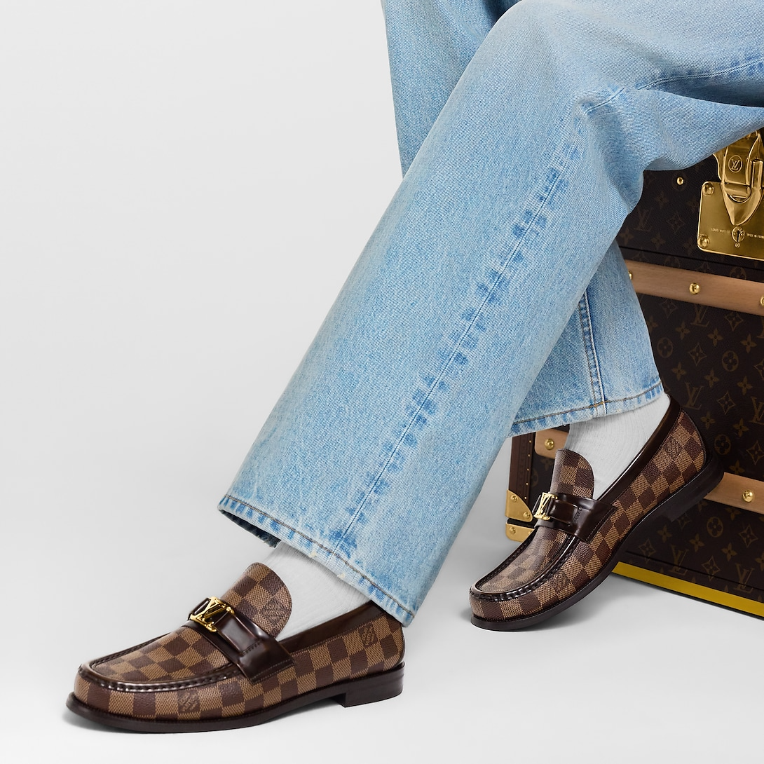 Louis Vuitton LV Major Loafer Damier Ebene Canvas Brown for Men 1A5A3L