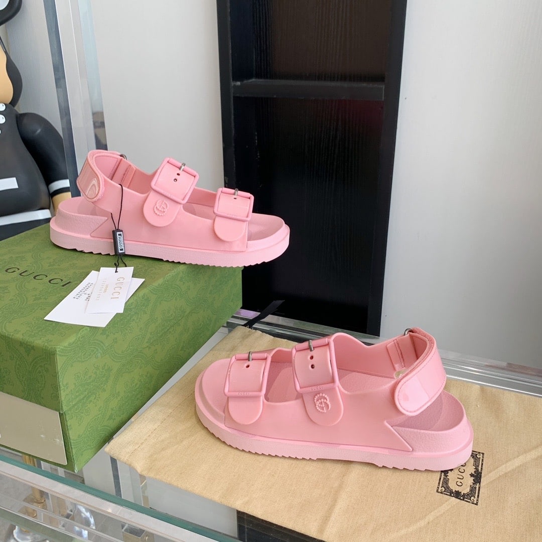 Gucci Women’S Sandal With Mini Double G Pastel Pink 660243 J8700 5815