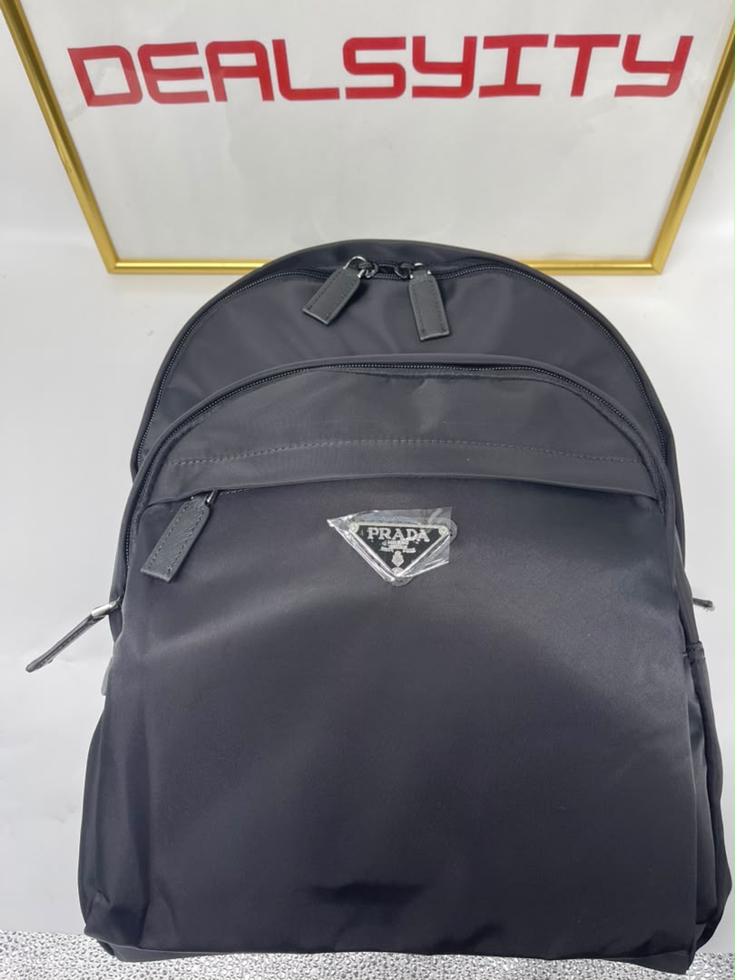 Prada Re Nylon And Saffiano Leather Backpack Black 43Cm