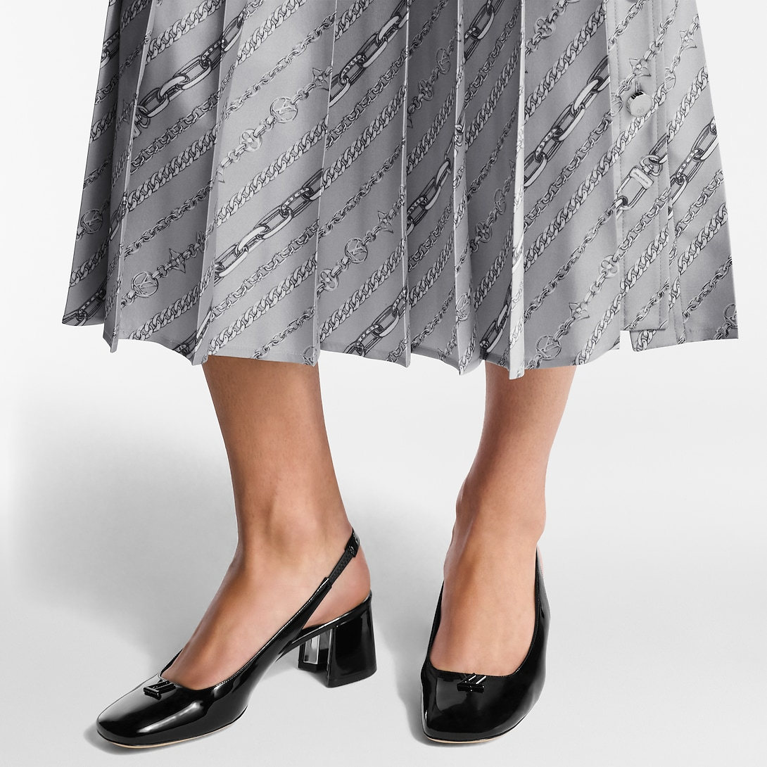 Louis Vuitton Madeleine Slingback Black Patent Leather Pumps 3.5cm