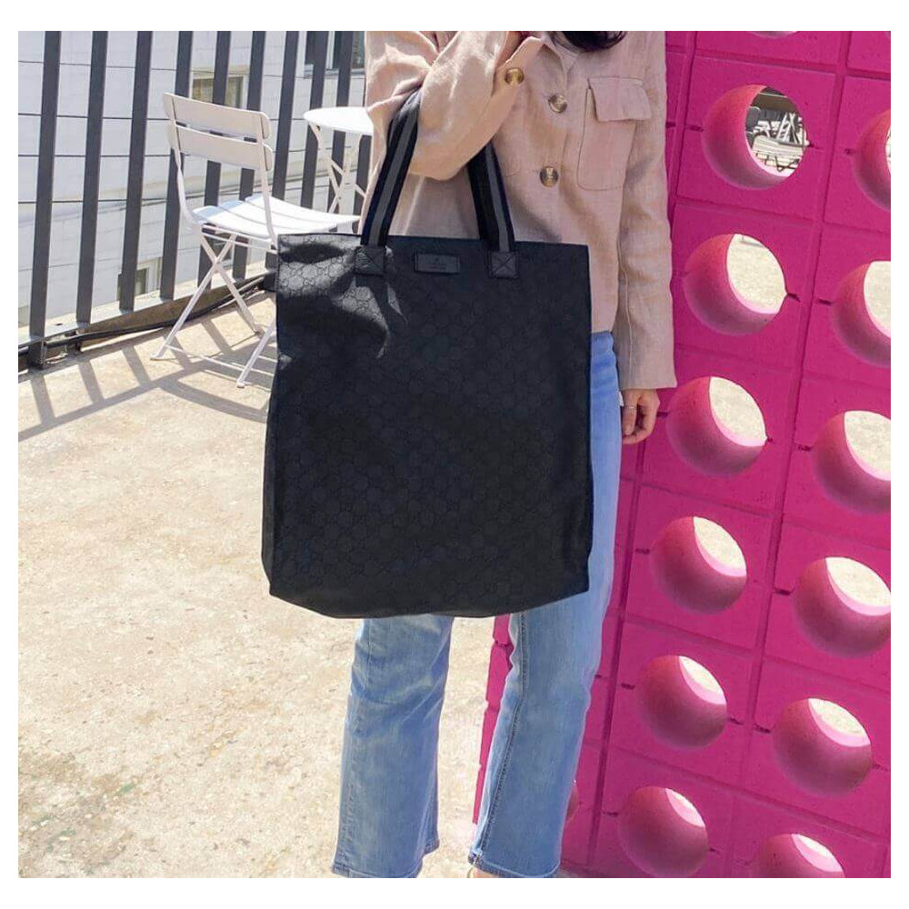 Gucci GG Guccissima Black Nylon Tall Tote Bag