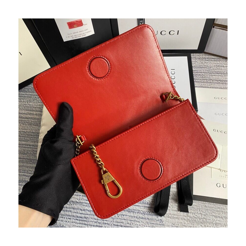 Gucci GG Marmont Mini Bag In Red Leather