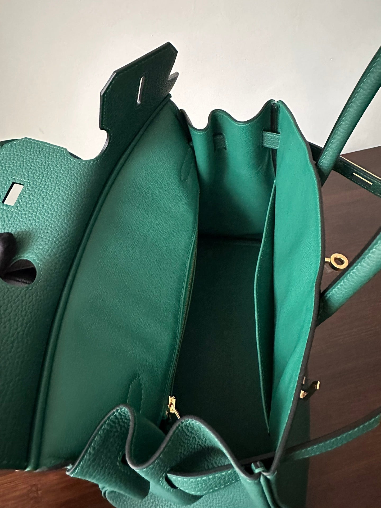 Hermes Birkin 30Cm Malachite Togo Leather Gold Hardware