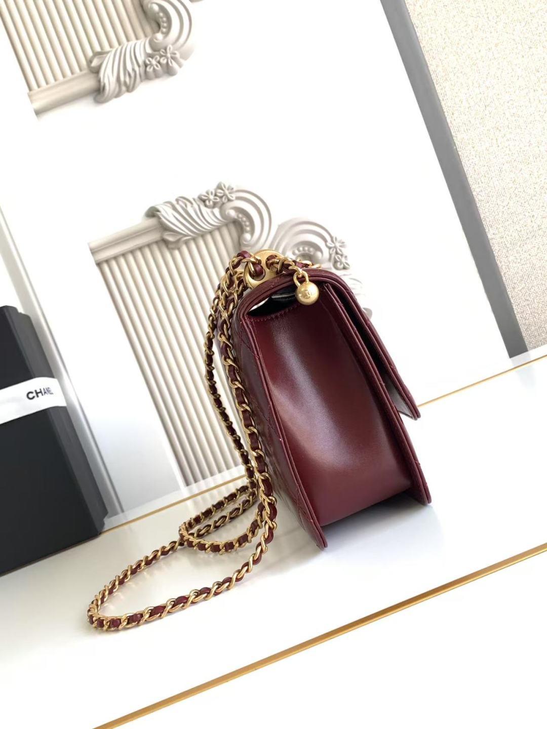 Chanel Calfskin Quilted Perfect Fit Flap Red 22cm