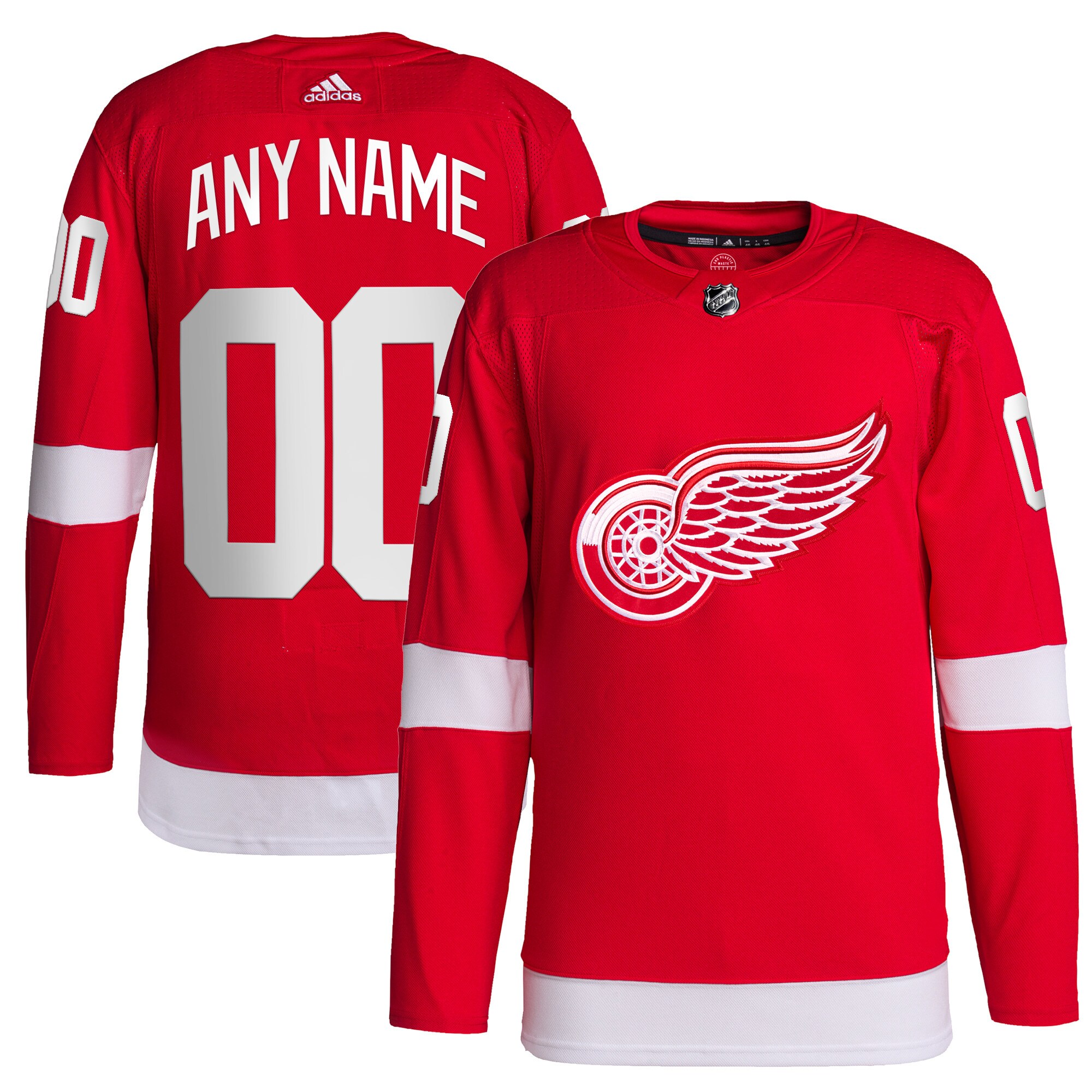 Detroit Red Wings adidas  Home  Primegreen Authentic Custom Jersey – Red