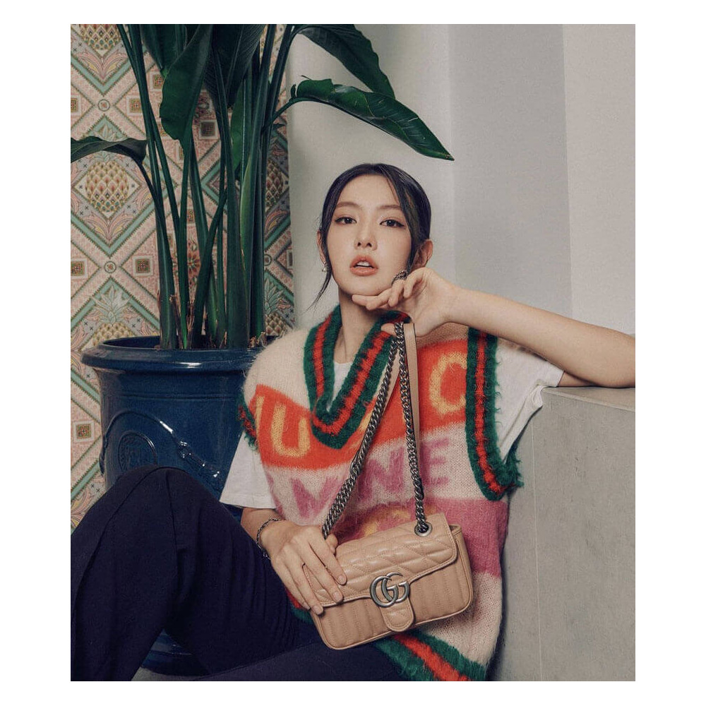 Gucci GG Marmont Mini Shoulder Bag Beige