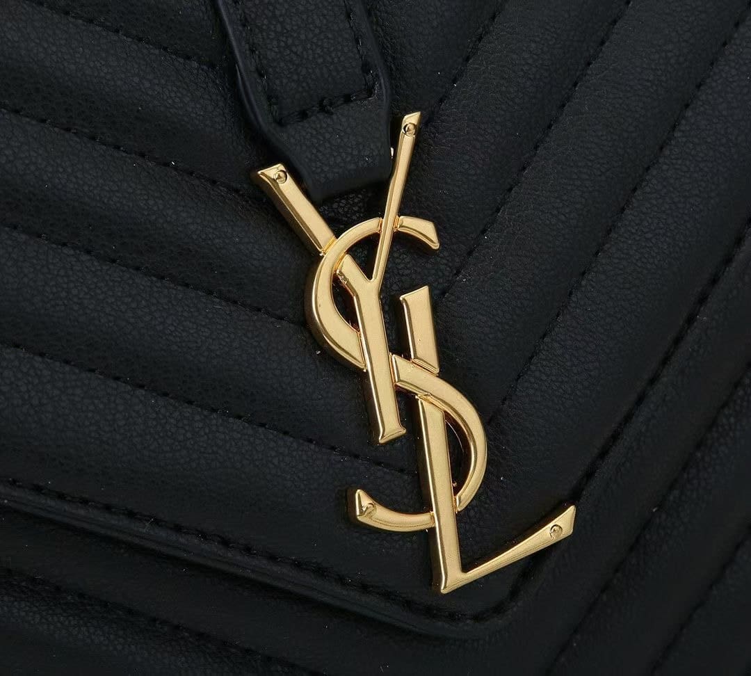 Saint Laurent College Large Chain Bag Black 25Cm