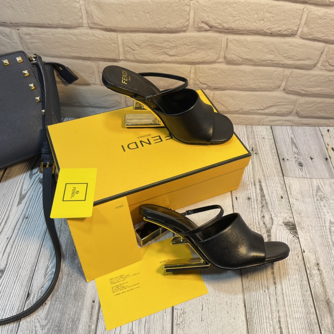 Fendi First Leather High-Heeled Sandals Black 8R8212Na7F0Qa1
