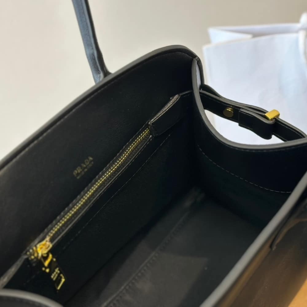 Prada Medium Leather Tote Bag Black 32Cm 1Bg538 2Cys F0002 V Ooo