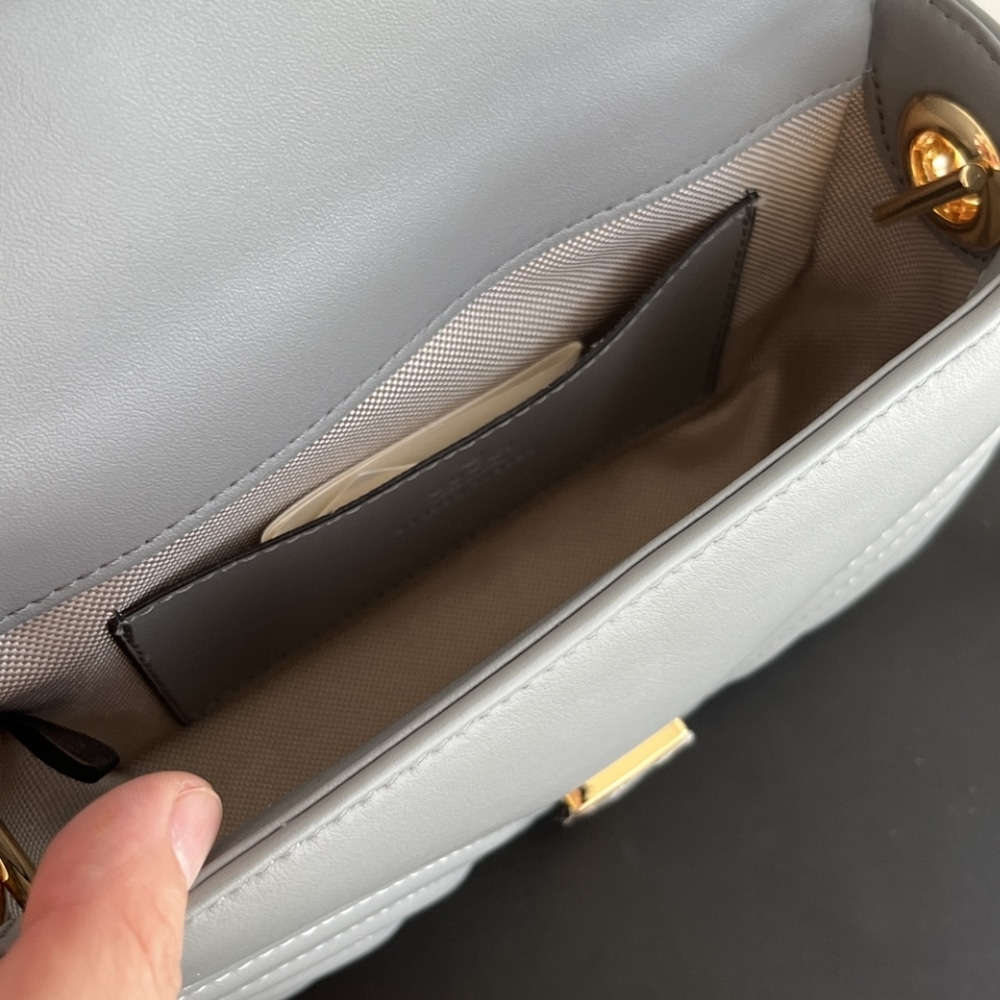 Gucci Gg Marmont Mini Shoulder Bag Grey 17cm