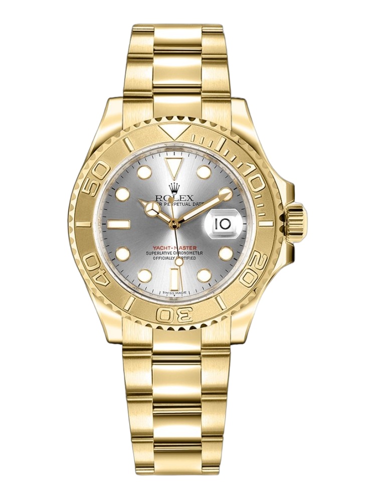 【Super Clone】Rolex Yacht-Master 169628 Yellow Gold Grey Dial 29MM Lady Replica Watch