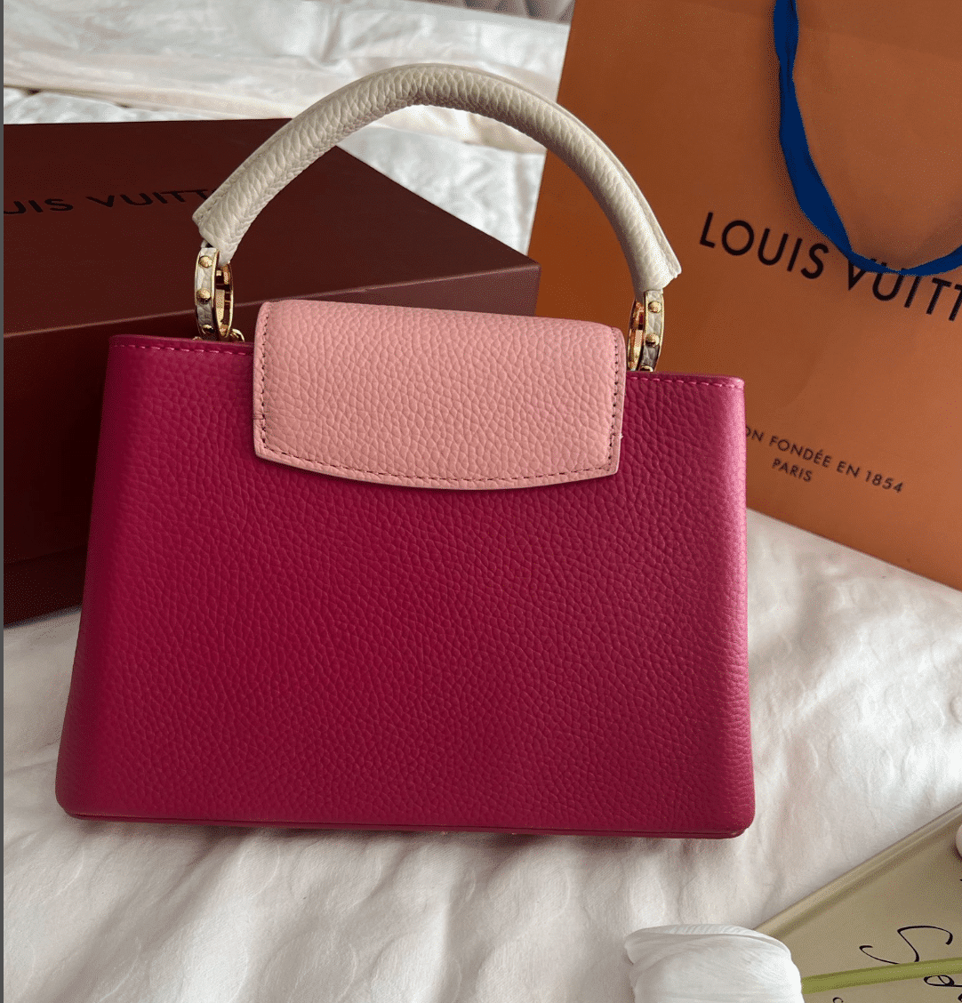Louis Vuitton Capucines Taurillon Cowhide Dark Pink 27Cm M20845