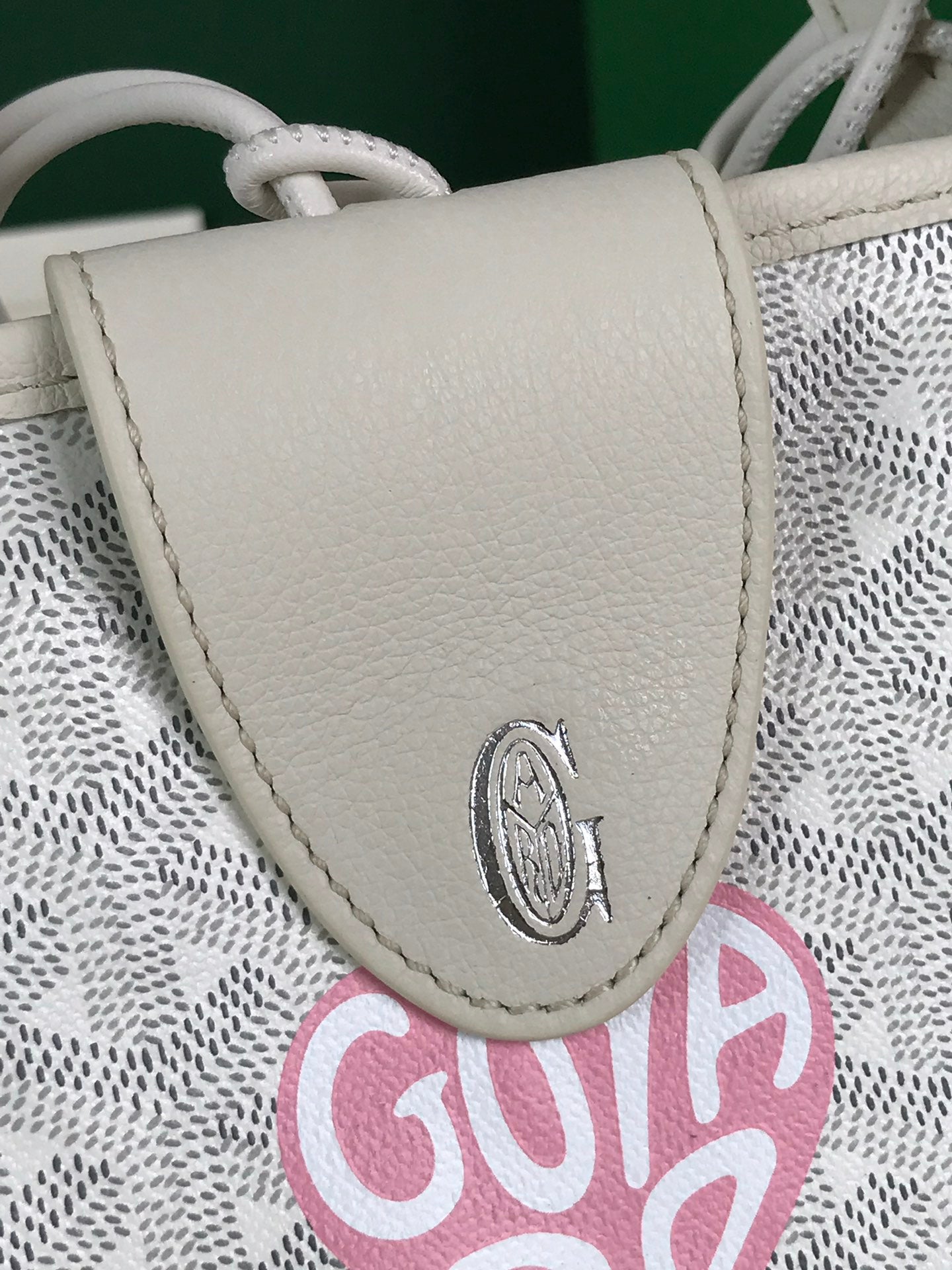 Goyard Anjou Mini Bag 20cm White Calfskin And Goyardine Canvas