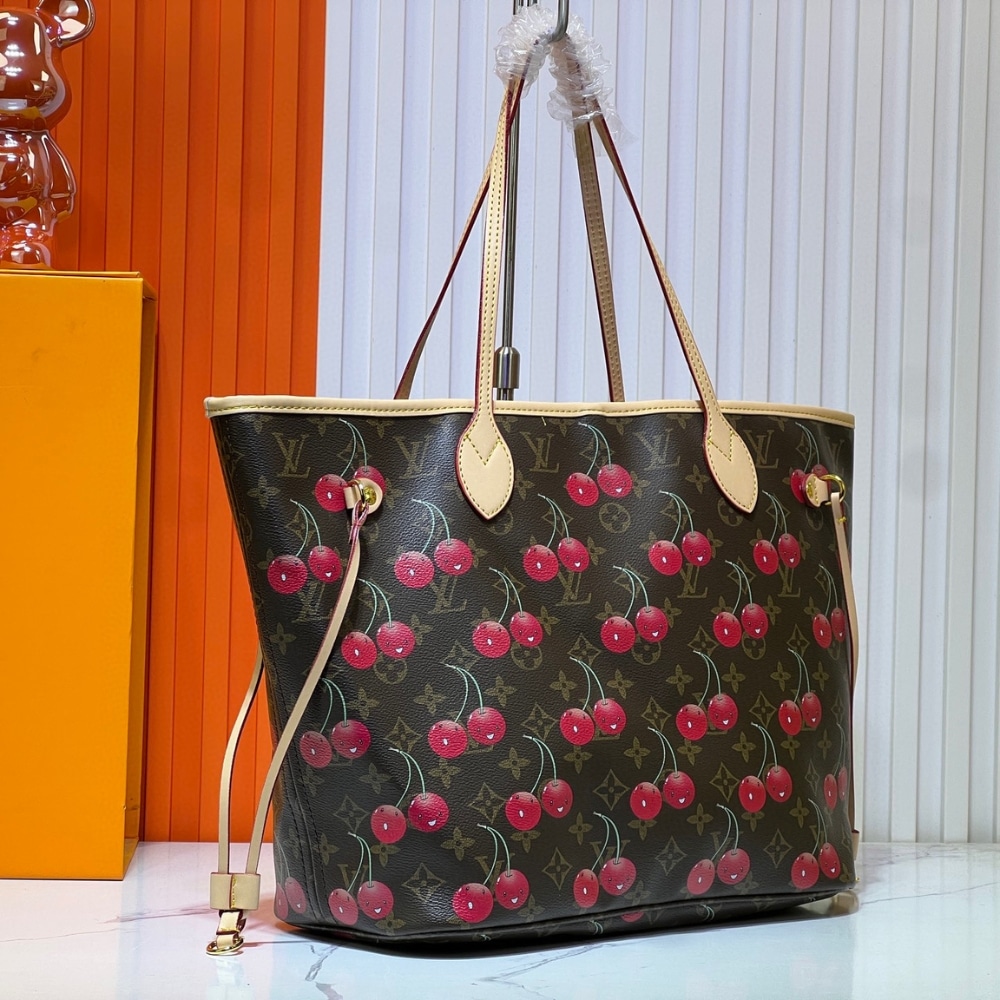 Louis Vuitton X Takashi Murakami Monogram Cerise Neverfull MM Brown 31Cm M13263