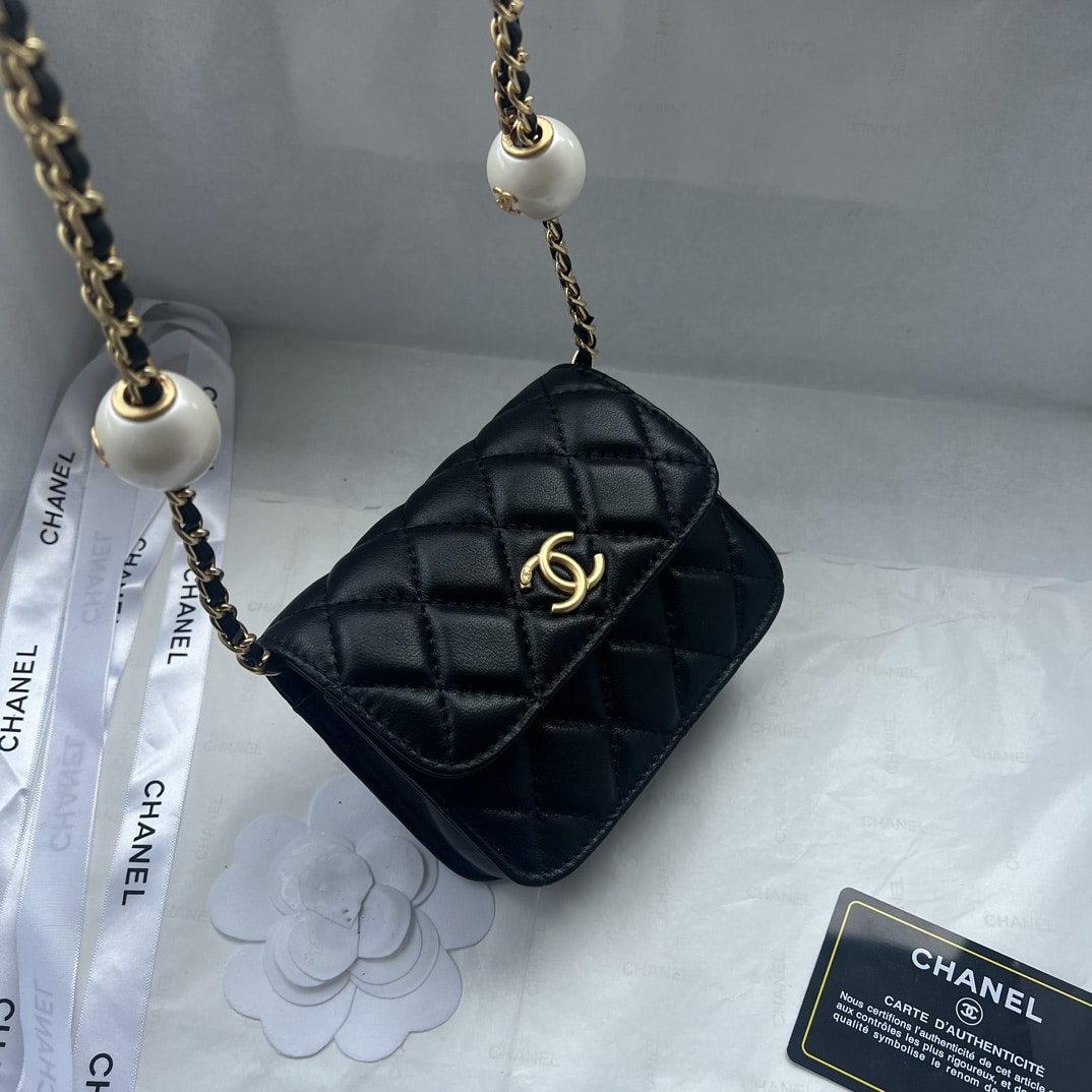 Chanel Clutch With Strap Pearlescent Black 13Cm/5.1in Ap4010 B16719 94305