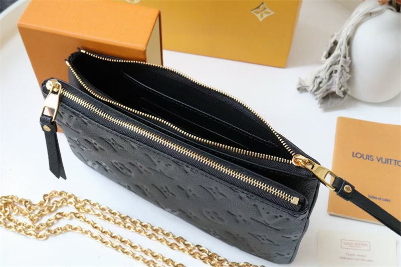 Louis Vuitton Double Zip Pochette 20Cm Black